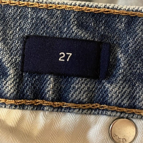GAP Skirt Women Size 27 Blue Denim Jean Distressed 5 Pocket Mini Straight 2363… - Picture 6 of 8